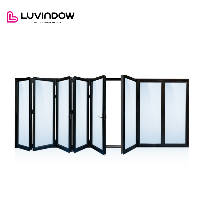 Cheapest China manufacturer thermal break Aluminum frameless interior sliding uk patio prices glass folding doors