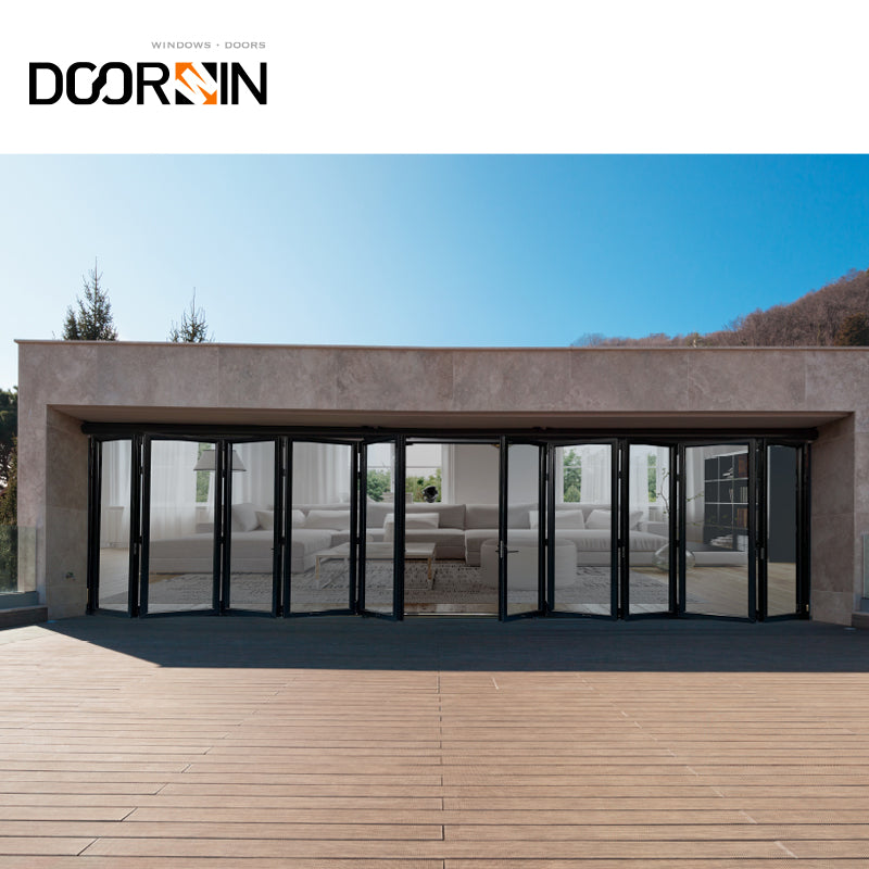 Cheapest China manufacturer thermal break Aluminum frameless interior sliding uk patio prices glass folding doors