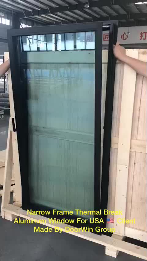 Aluminum slim frame windows for panoramic balcony double glazed window door export to USA - Doorwin Group Windows & Doors
