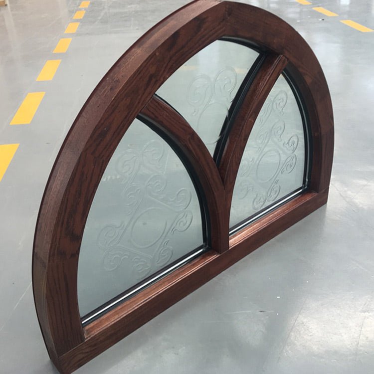 Customized Specialty Shapes Design Arc Top Oak Wood Window Frame with ...
