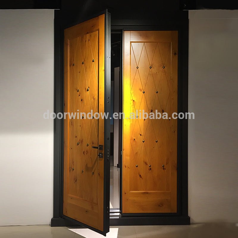 Expensive front door designs knotty alder wood armor door from Italian Shandong Doorwin