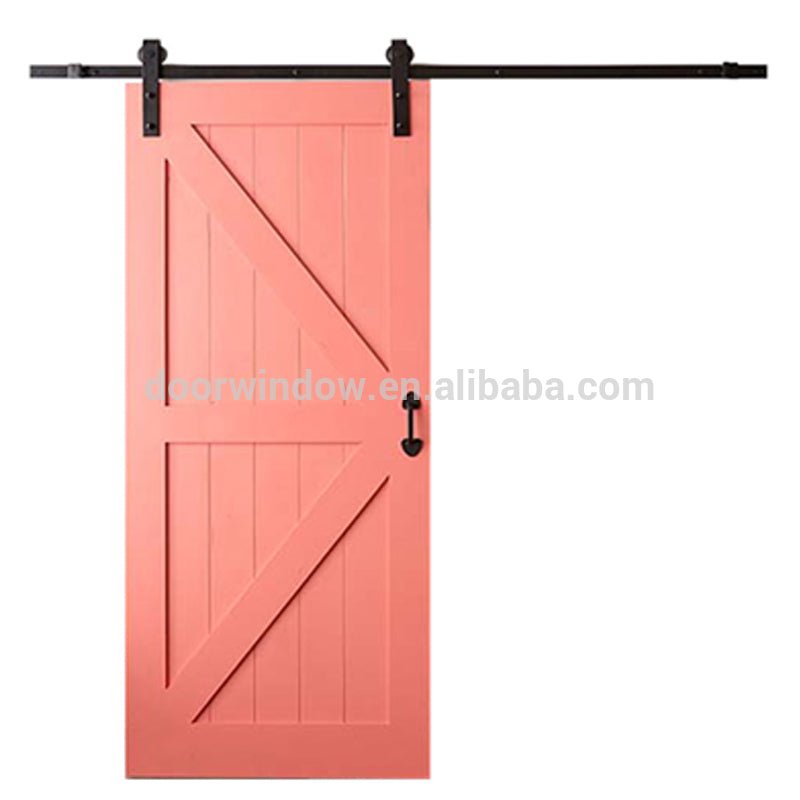 Fashion Design pink paint color pine larch cherry wood High Quality Wooden Fairy sliding barn Door by Doorwin - Doorwin Group Windows & Doors
