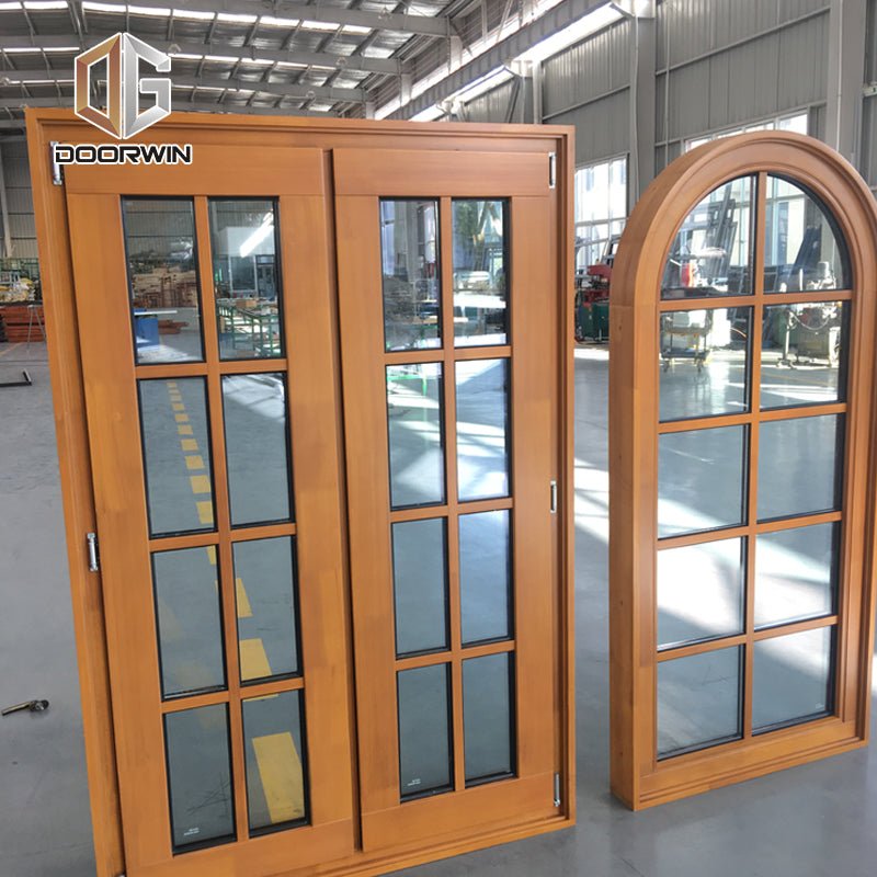 Grille round-top casement window solid pine wood larch wood - Doorwin Group Windows & Doors