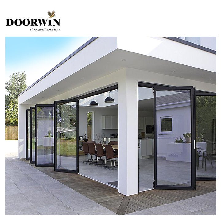 Hot sale good price powder coating outdoor exterior more panel double aluminium bi folding glass door - Doorwin Group Windows & Doors