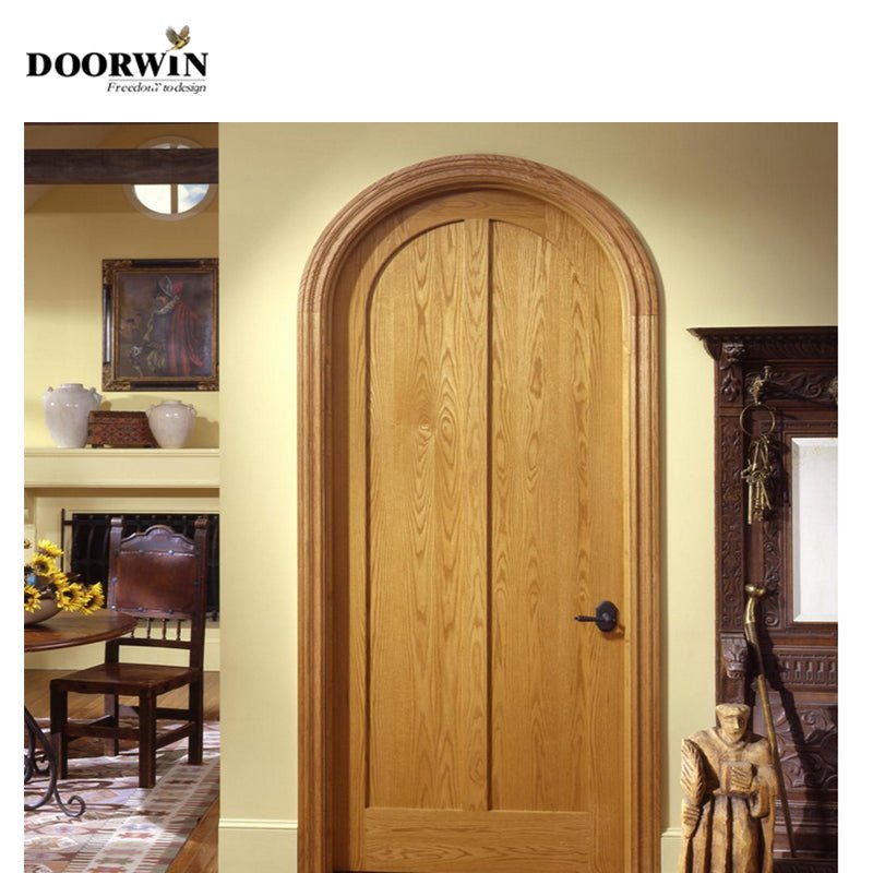 The United States hot sale solid wood entry door arched top design single door - Doorwin Group Windows & Doors