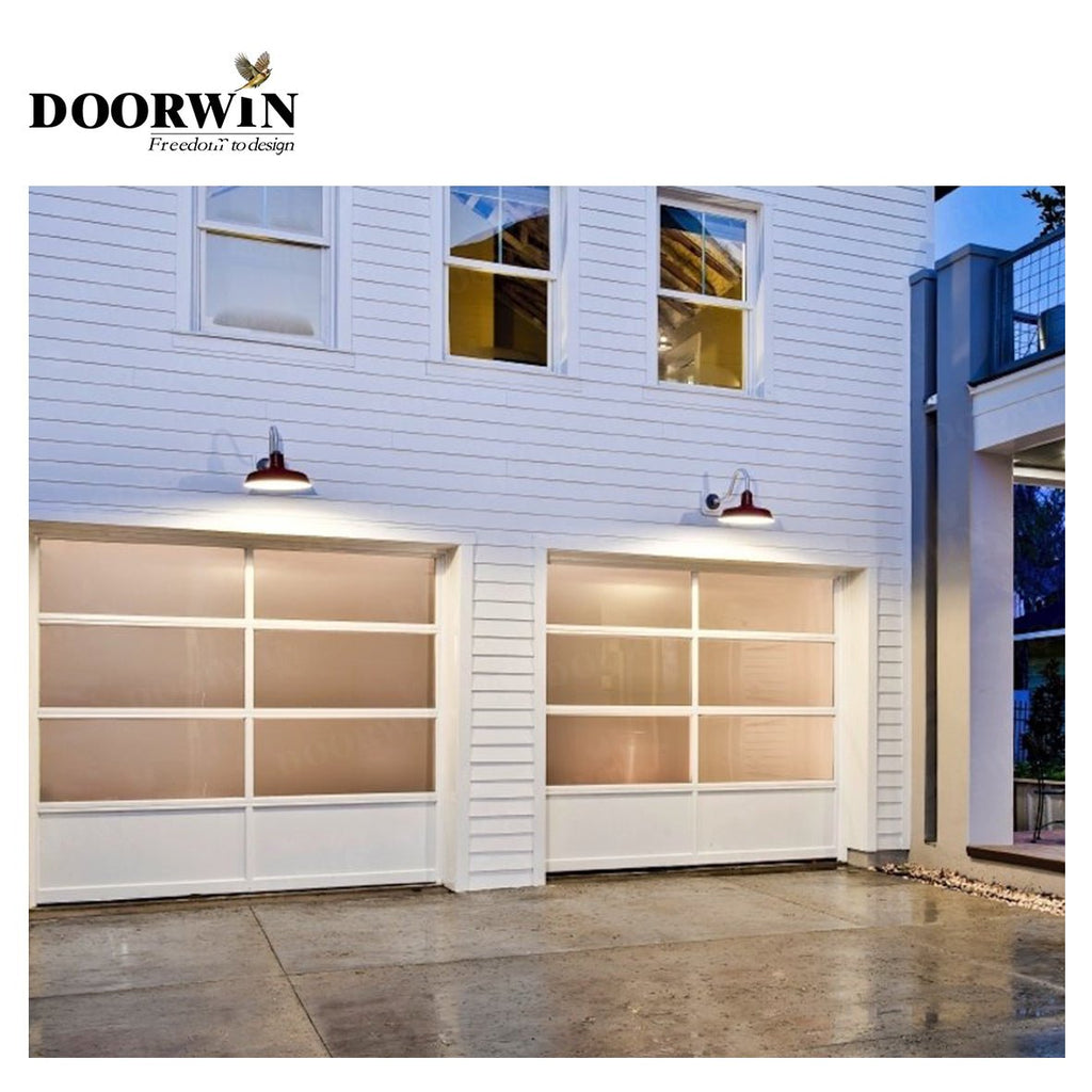USA Hawaii new design product Aluminum alloy frosted glass modern new black combined automatic garage door - Doorwin Group Windows & Doors