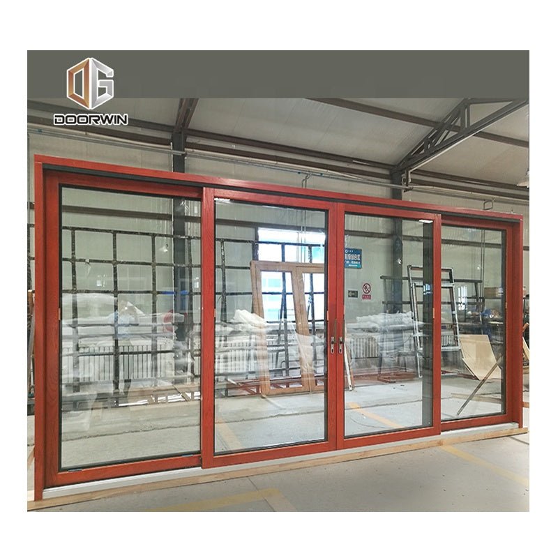 wood aluminum frame balcony commercial automatic sliding glass doors by Doorwin on Alibaba - Doorwin Group Windows & Doors