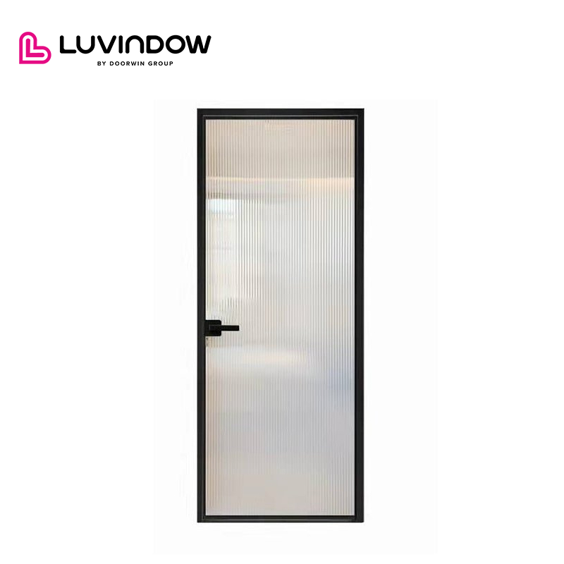 Slim frame thermal break Aluminum bathroom swing door.
