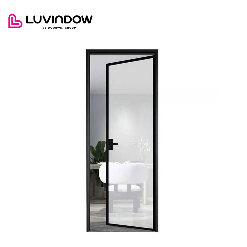 Slim frame thermal break Aluminum bathroom swing door.