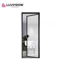Slim frame thermal break Aluminum bathroom swing door.