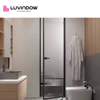 Slim frame thermal break Aluminum bathroom swing door.