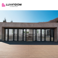 Cheapest China manufacturer thermal break Aluminum frameless interior sliding uk patio prices glass folding doors