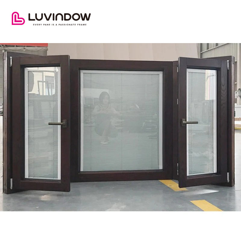 Bay Bow Double Glass Window with Built-in Shutter - China Shutter, Plantation Shutter