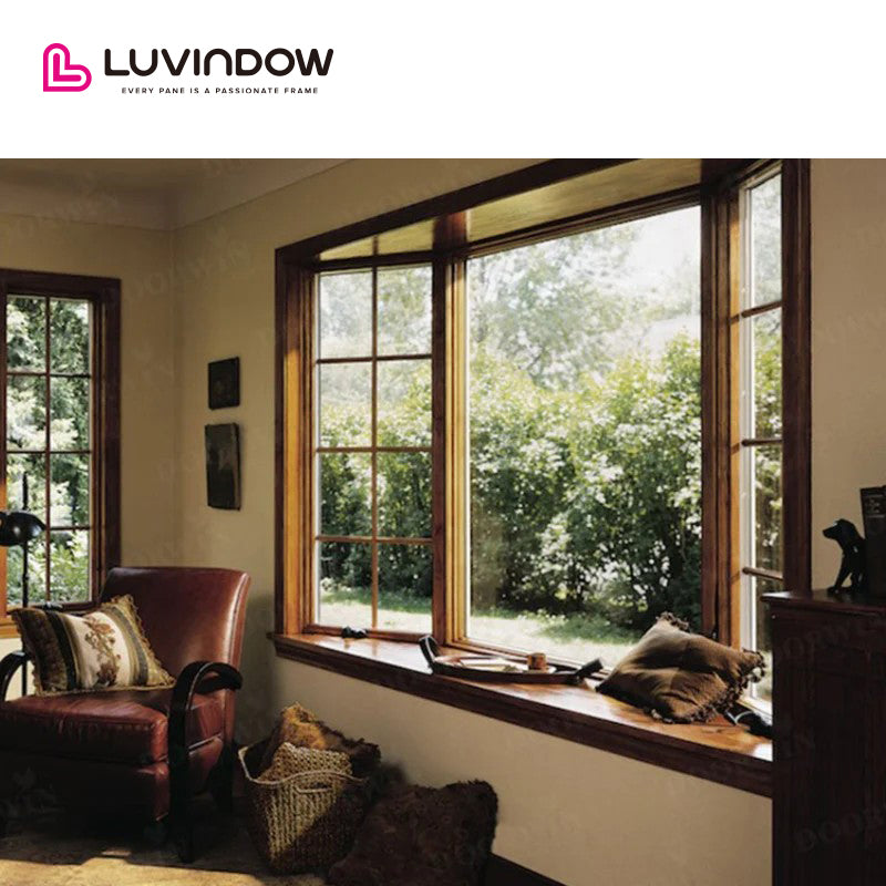 California Aluminum Clad Wood Bay & Bow Window Excellent Performance on The Heat-Insulation, Sound Proof, and Air Tightness - China Solid Oak Wood Window, Casement Window
