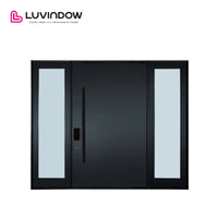 Black Aluminum Exterior Doors With Sidelite