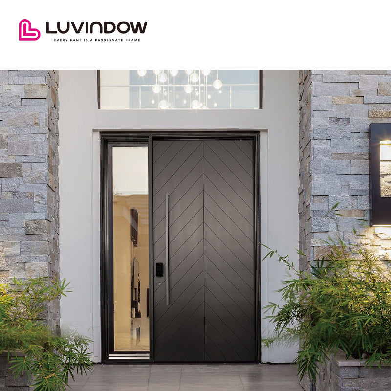 Front Pivot Glass Door With Sidelite