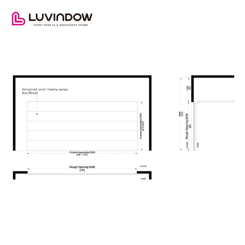 Mirror Black Glass Design Garage Door