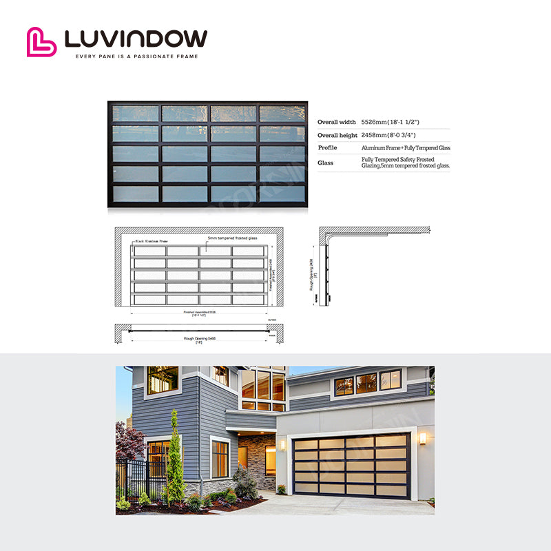 Grille Glass Aluminum Garage Door