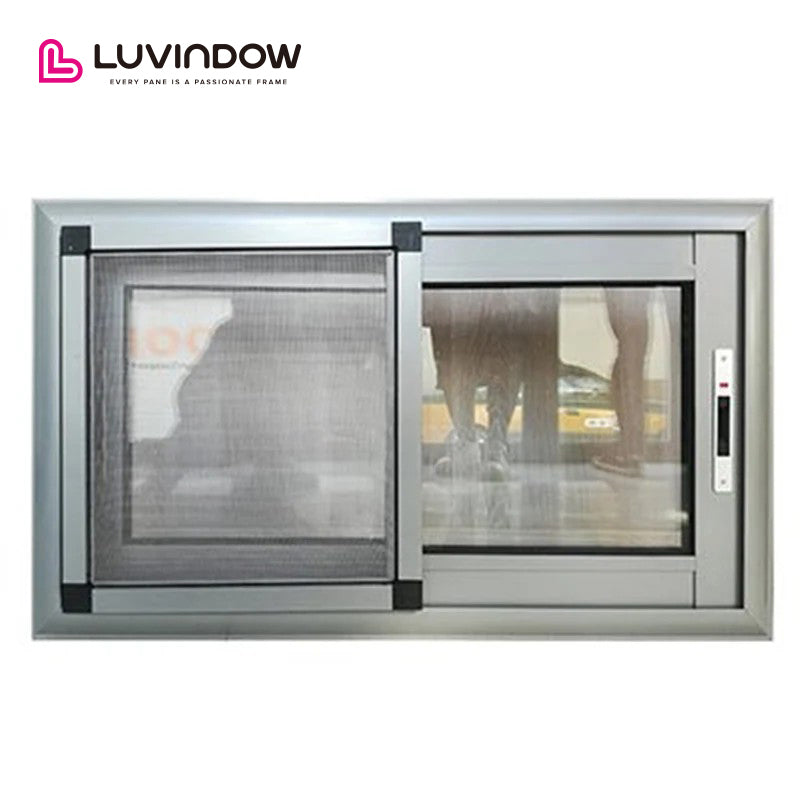 USA Houston good quality LUVINDOW wood aluminum frame balcony commercial automatic sliding glass doors by LUVINDOW