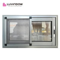 USA Houston good quality LUVINDOW wood aluminum frame balcony commercial automatic sliding glass doors by LUVINDOW