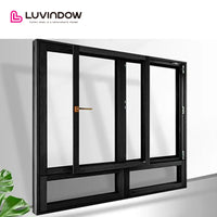 Canada hot sale LUVINDOW Wooden solid wardrobe sliding Windows philippines price and design by LUVINDOW