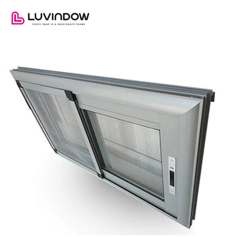 USA Houston good quality LUVINDOW wood aluminum frame balcony commercial automatic sliding glass doors by LUVINDOW