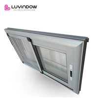 USA Houston good quality LUVINDOW wood aluminum frame balcony commercial automatic sliding glass doors by LUVINDOW
