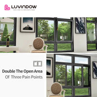 Canada hot sale LUVINDOW Wooden solid wardrobe sliding Windows philippines price and design by LUVINDOW