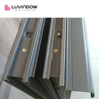 USA Houston good quality LUVINDOW wood aluminum frame balcony commercial automatic sliding glass doors by LUVINDOW
