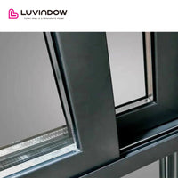 USA San Jose hot sale LUVINDOW wood aluminum frame balcony commercial automatic sliding glass doors by LUVINDOW