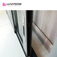USA Houston good quality LUVINDOW wood aluminum frame balcony commercial automatic sliding glass doors by LUVINDOW