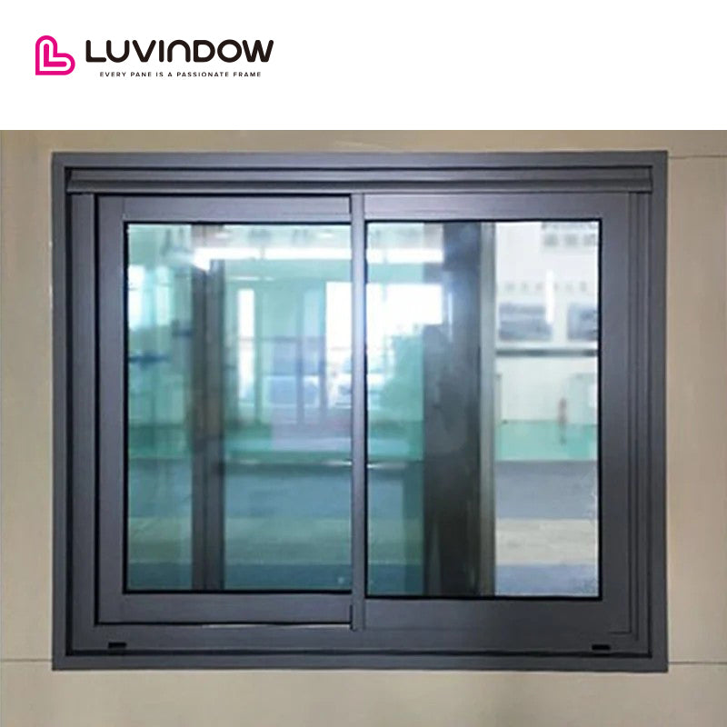 USA Houston good quality LUVINDOW wood aluminum frame balcony commercial automatic sliding glass doors by LUVINDOW