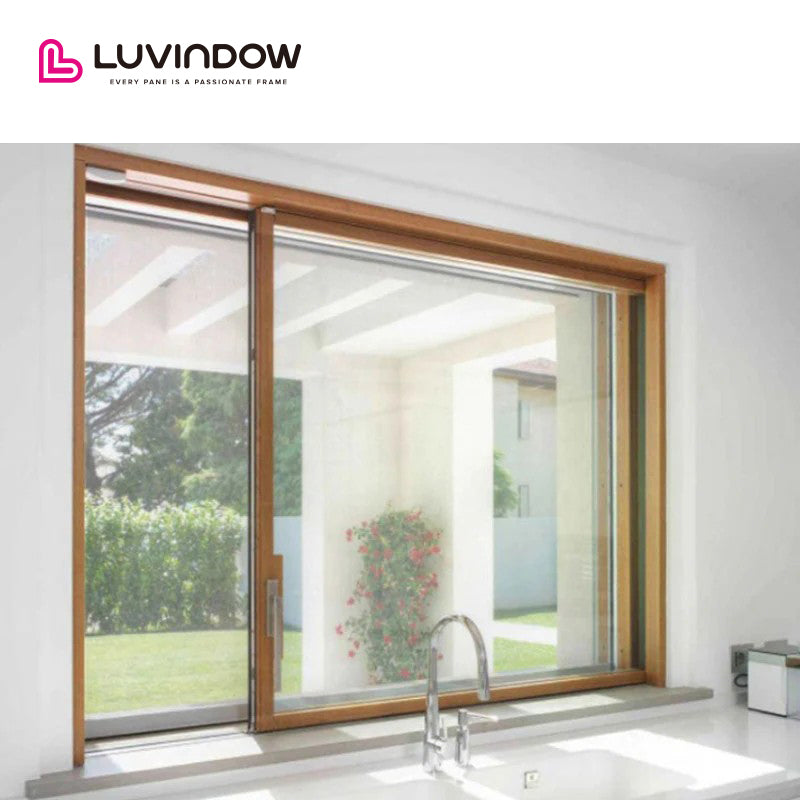 Canada hot sale LUVINDOW Wooden solid wardrobe sliding Windows philippines price and design by LUVINDOW