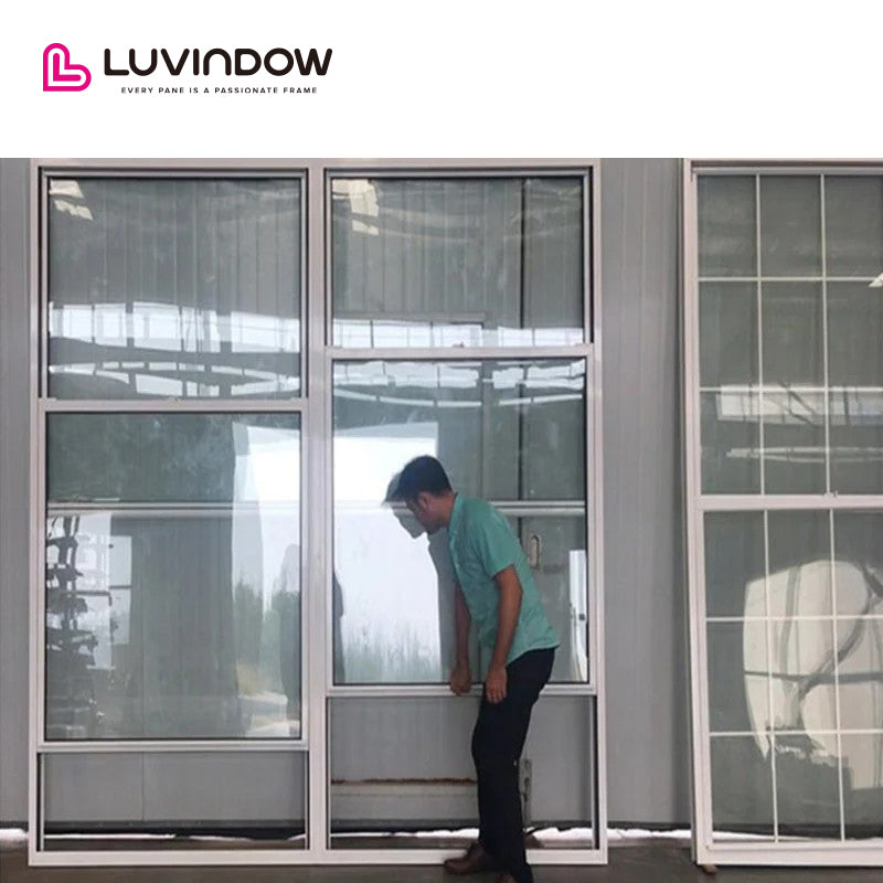 USA Virginia good quality  American Customized Thermal Insulation Aluminum Double Hung Windows,vertical windows by LUVINDOW