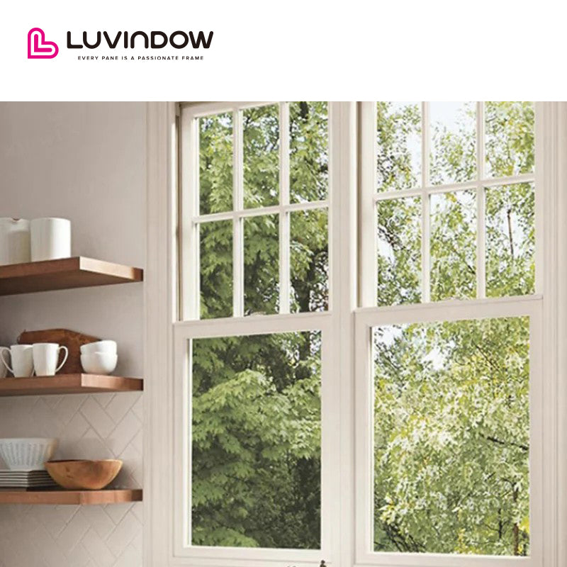 USA Virginia good quality  American Customized Thermal Insulation Aluminum Double Hung Windows,vertical windows by LUVINDOW