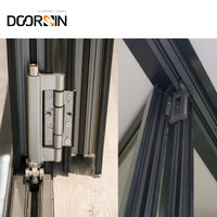 Cheapest China manufacturer thermal break Aluminum frameless interior sliding uk patio prices glass folding doors