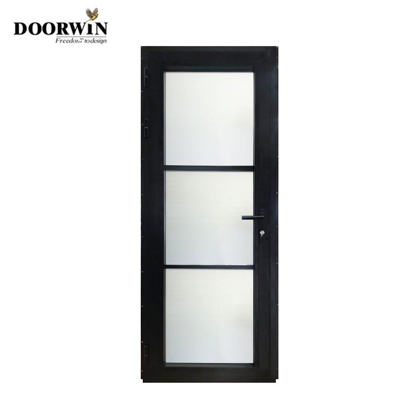 2022[ ALUMINUM FRENCH & HINGED PATIO]Black Color Thermal Break Aluminum 48 inches exterior french doors Hinged Front entry french door with Opaque white glass - Doorwin Group Windows & Doors