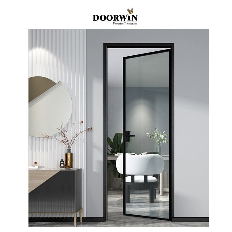 2022 Good quality narrow frame thermal break Aluminum bathroom swing door. - Doorwin Group Windows & Doors