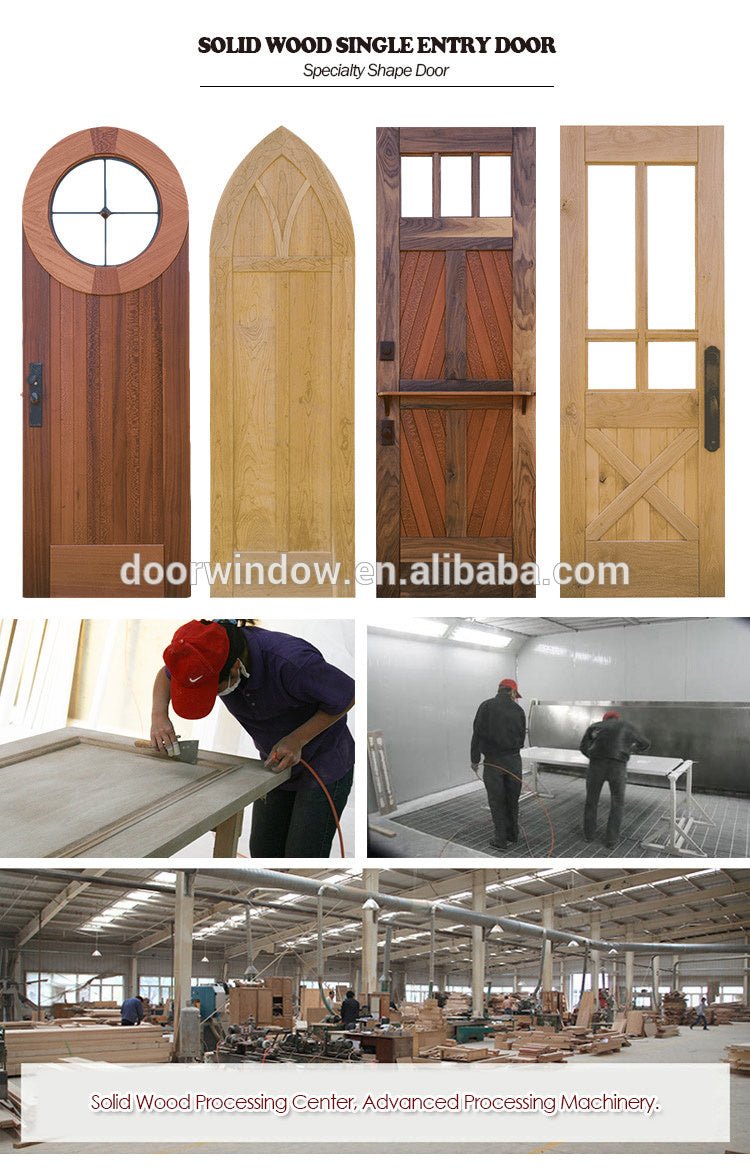 2022 Hot sell teak wood doors exterior front doors knotty alder pine larch single entrance wood door entry by Doorwin - Doorwin Group Windows & Doors
