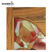 2022 Hot sell teak wood Smart fingerprint doors exterior front doors knotty alder pine larch french wood door entry by Doorwin - Doorwin Group Windows & Doors