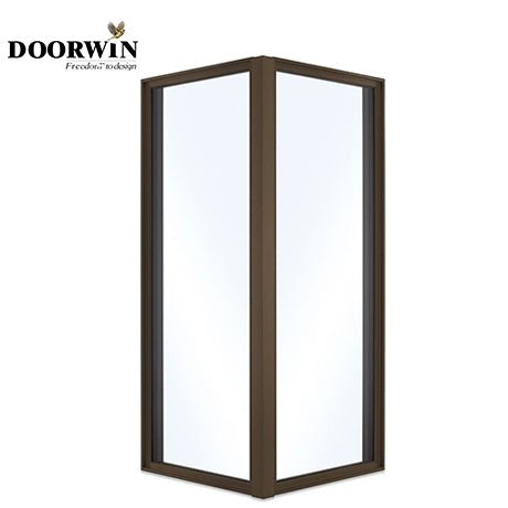 2022 new design project case in LA Aluminum wood double glazed Bay & Bow window with built-in shutter madeby Doorwin group - Doorwin Group Windows & Doors
