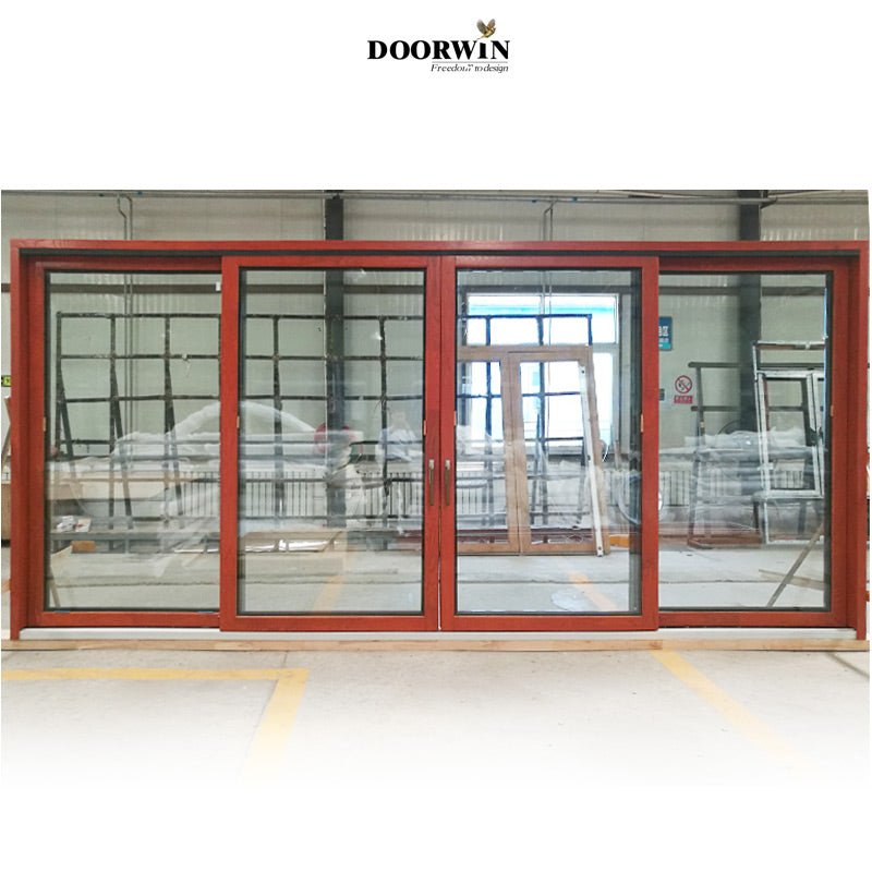 2022 USA hot sale -10 years warranty commercial aluminium wood sliding door big doors - Doorwin Group Windows & Doors