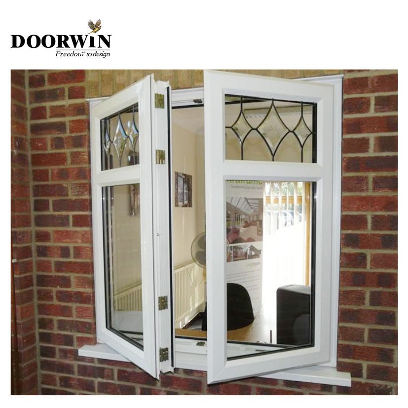 2022USA Irving Best-selling China Manufactory white arched Germany VEKA pvc upvc profile crank open casement window with grill design - Doorwin Group Windows & Doors