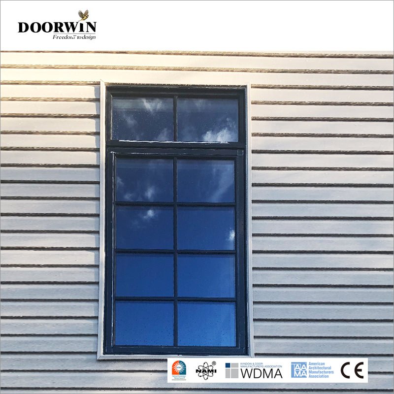 2022USA Oakland crank open window white color with fixed window grilles - Doorwin Group Windows & Doors