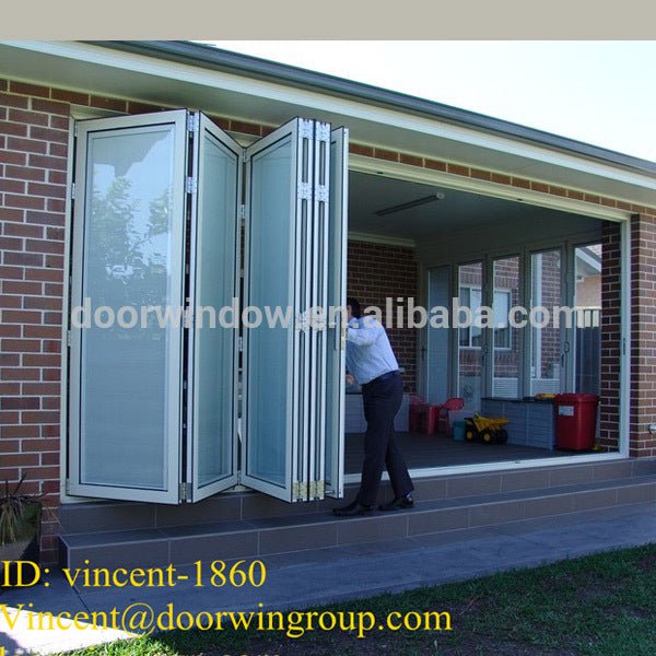 6 panel main entrance doors design white color bifolding door with IGCC/SGCC by Doorwin - Doorwin Group Windows & Doors