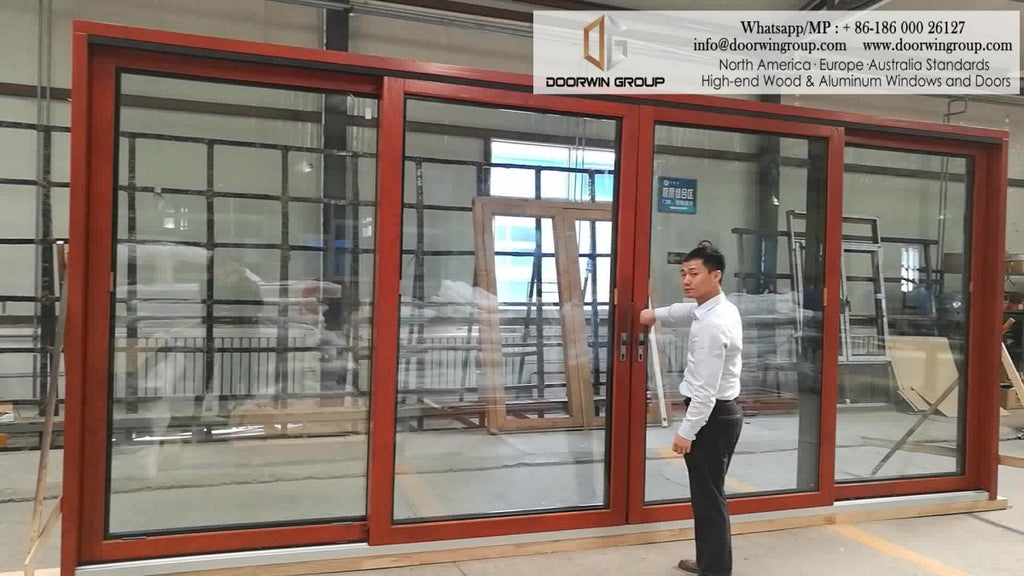 Aluminium clad wood lift and sliding doors / wood grain sliding glass doors by Doorwin on Alibaba - Doorwin Group Windows & Doors