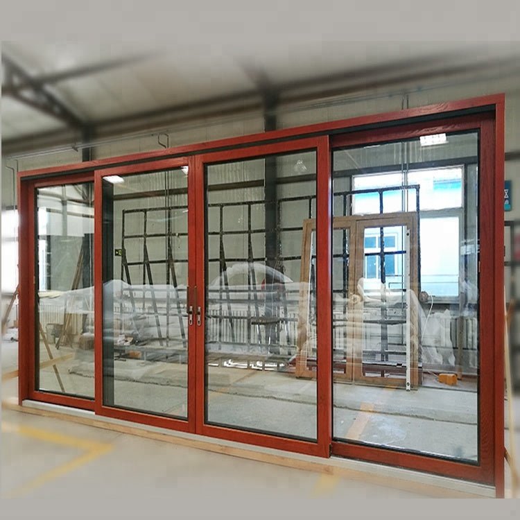 Aluminium clad wood lift and sliding doors / wood grain sliding glass doors by Doorwin on Alibaba - Doorwin Group Windows & Doors