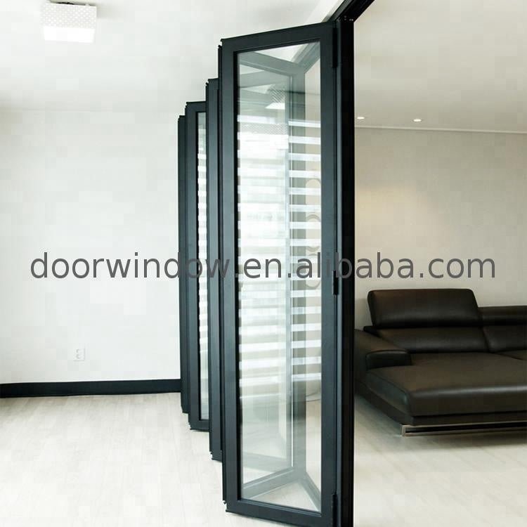 Aluminium vertical bi-folding doors grill design for house Accordion Hardware APRO folding door by Doorwin on Alibaba - Doorwin Group Windows & Doors