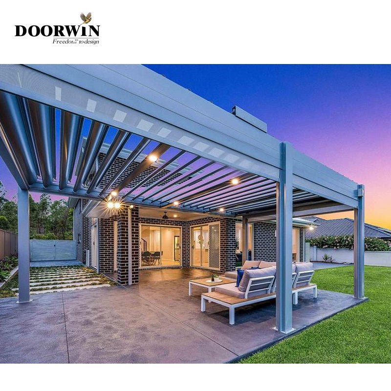 Aluminum alloy electric waterproof louver roof modern summerhouse - Doorwin Group Windows & Doors