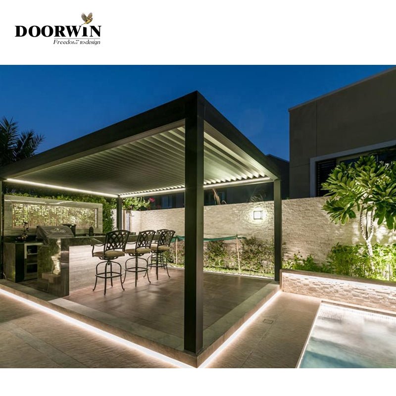 Aluminum alloy electric waterproof louver roof modern summerhouse - Doorwin Group Windows & Doors
